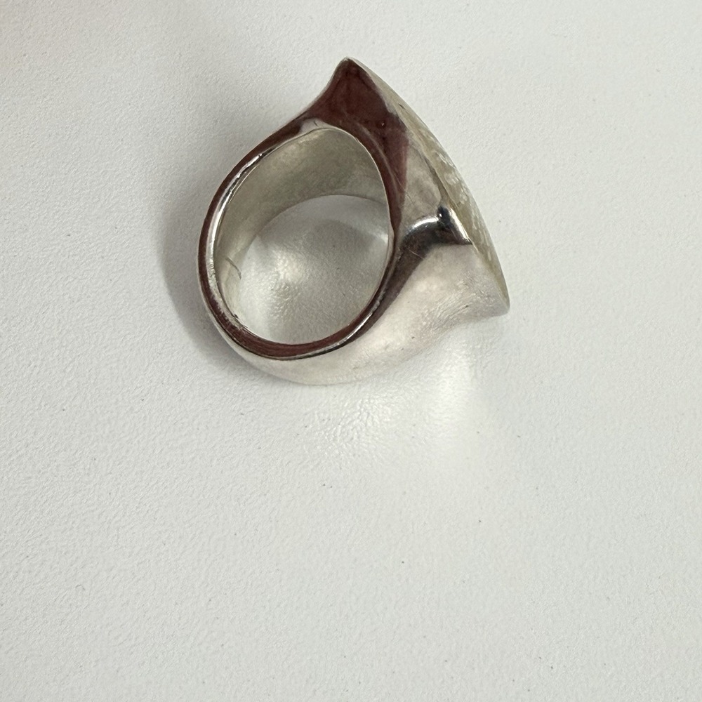 Vintage Sterling Diamond Cut Arte d'Argento Ring Made in Italy 8 Grams Size 7 - Picture 8 of 12